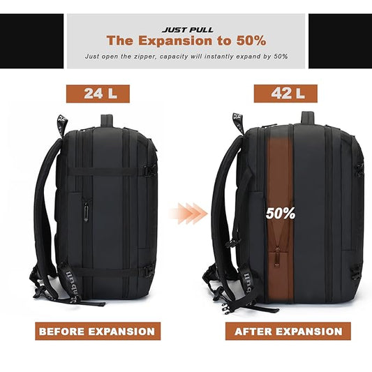 Travel Backpack for Men 40L & Upto 17.3-inch Laptop Backpack Water-resistant Expandable with USB & Type-C Port Multi-Layer Large Capacity Backpack for Weekend Office & Travel