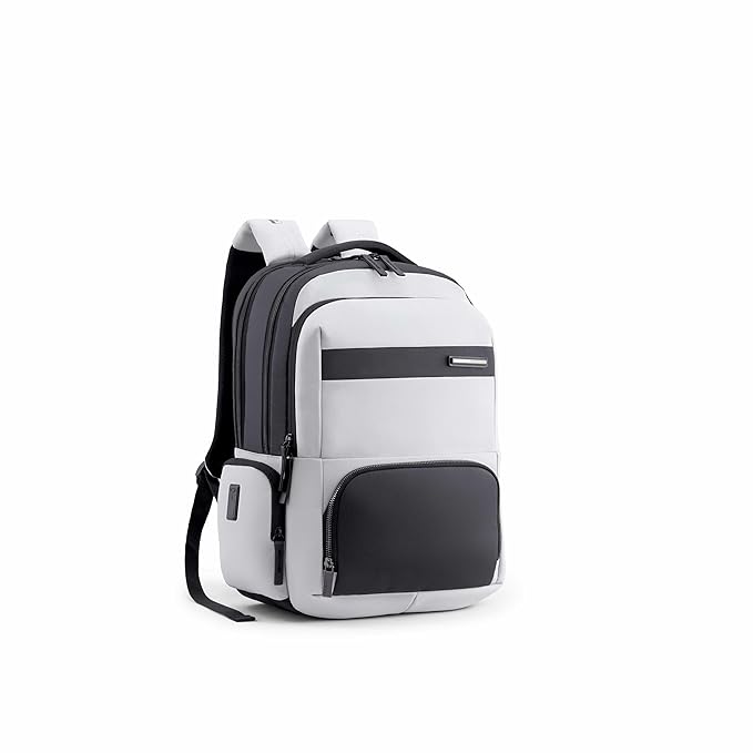 Laptop Backpack | USB Charging Port | Smart Trolley Sleeve | Hidden Pocket | Tractum Suspension Straps | Office Bag for Men and Women | Cool White | 1 Year Global Warranty