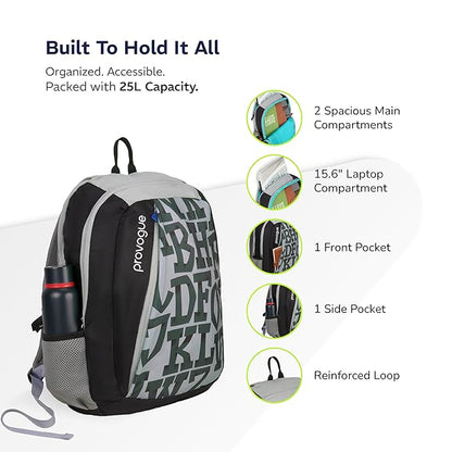 backpack with large compartments | College bag for girls, school bag for boys, travel bag with external bottle holder, laptop bag for men & women |25 Ltr